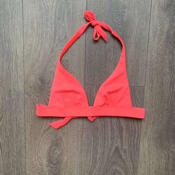 Victoria's Secret Triangle Bikini Top Halter tie Coral Pink Y2k 2000s Size XS - Picture 5 of 15